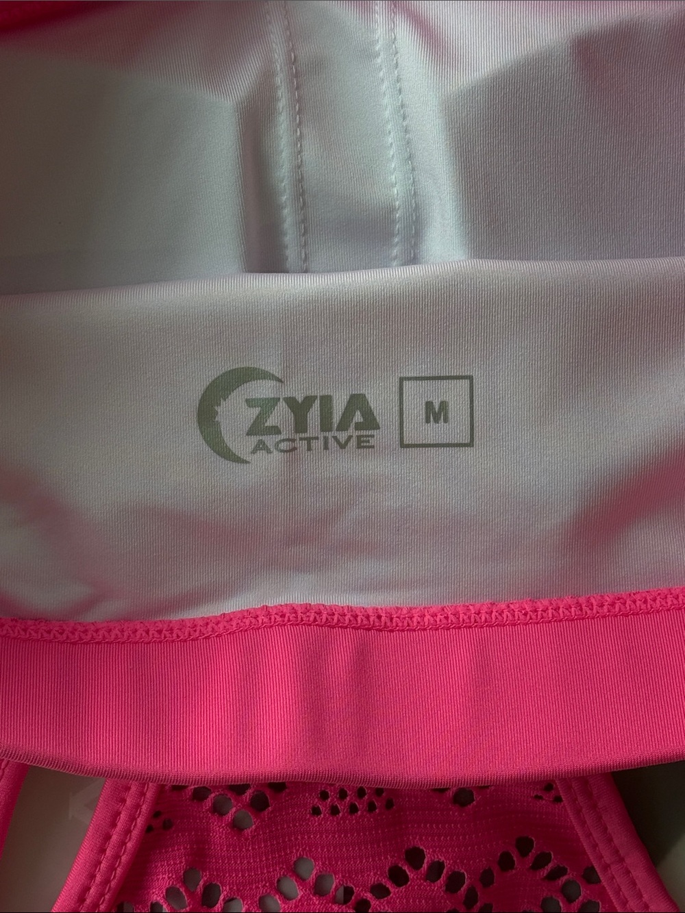 ZYIA Active Hot Pink Bomber Sports Bra Mesh Back Removable Pads Included-Medium - Picture 5 of 7